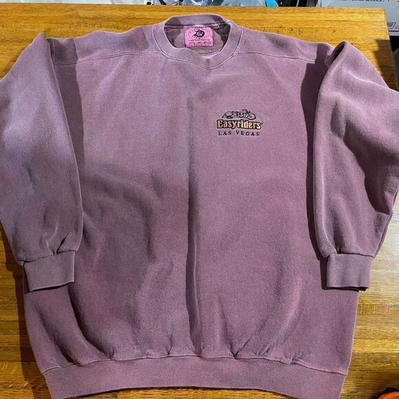 Authentic Pigment Easy Rider Men’s Sweatshirt 2XL Light Burgundy - Picture 3 of 9